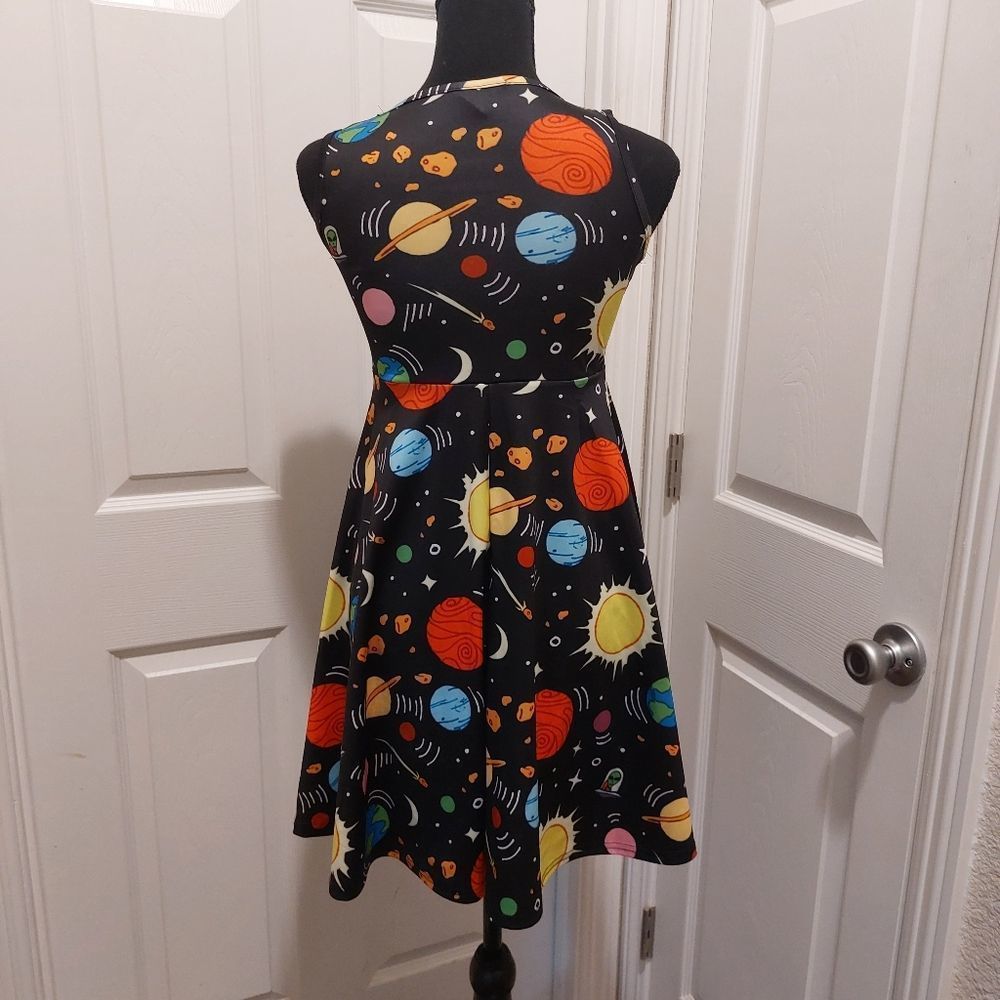 Funnycokid Girls Solar System Theme With Et. Sleeves Dress szXL - Picture 5 of 6